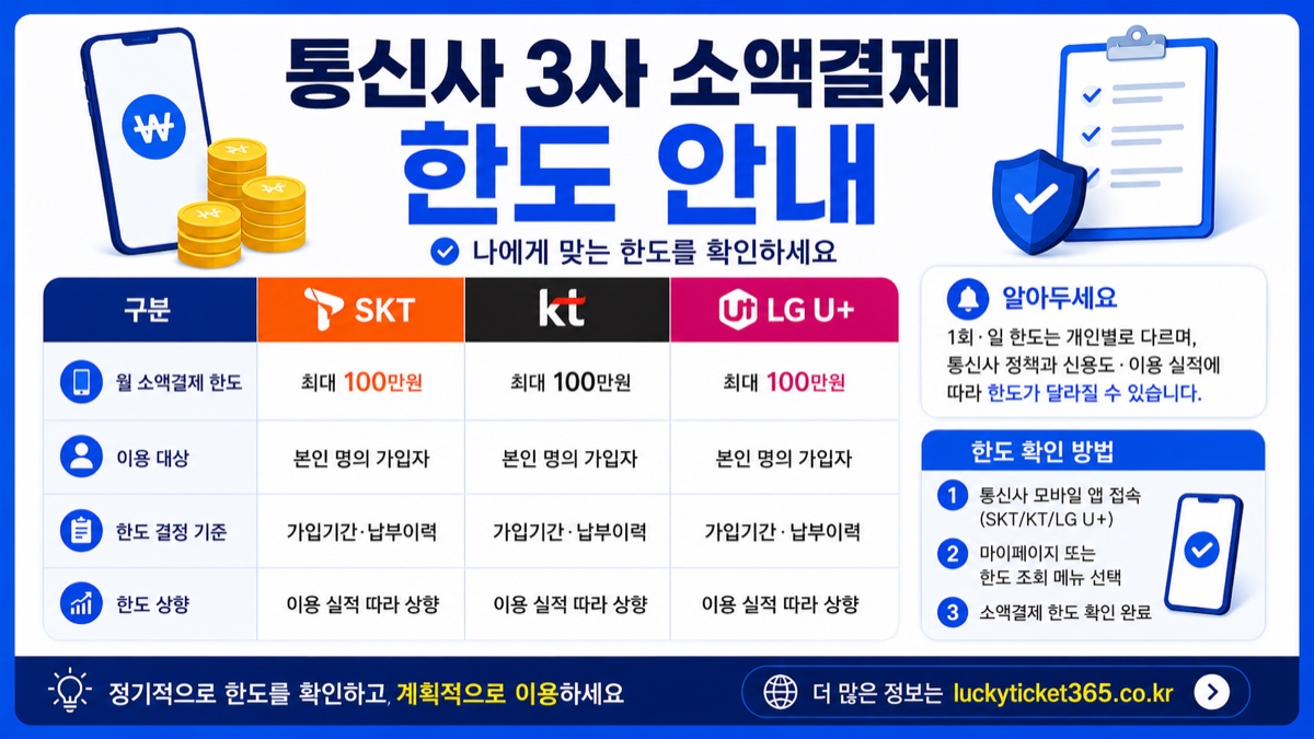 LG U+ 소액결제 현금화 절차와 한도 확인